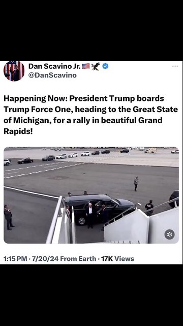 TRUMP❤️🇺🇸🥇🪽🕺BOARDS TRUMP FORCE ONE FOR FIRST RALLY🤍🇺🇸🪽🏅🛬AFTER ASSASSINATION ATTEMPT💙🇺🇸🏅🪽🛫⭐️