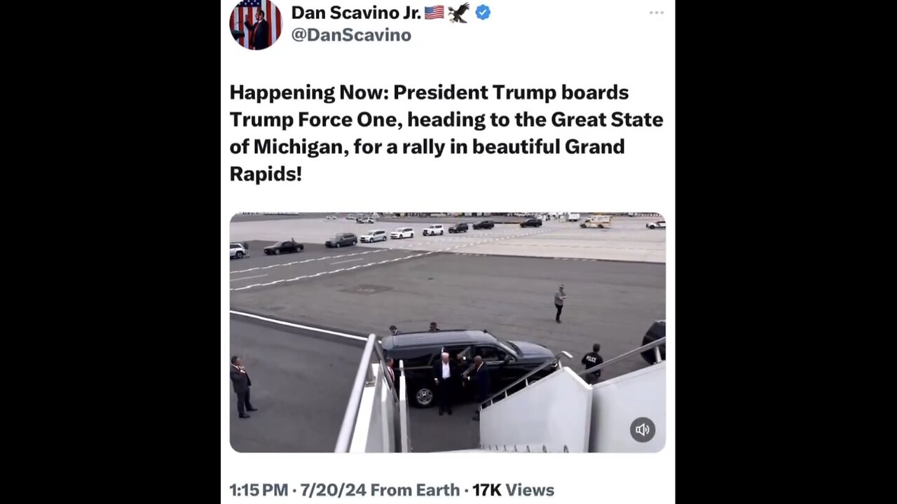 TRUMP❤️🇺🇸🥇🪽🕺BOARDS TRUMP FORCE ONE FOR FIRST RALLY🤍🇺🇸🪽🏅🛬AFTER ASSASSINATION ATTEMPT💙🇺🇸🏅🪽🛫⭐️