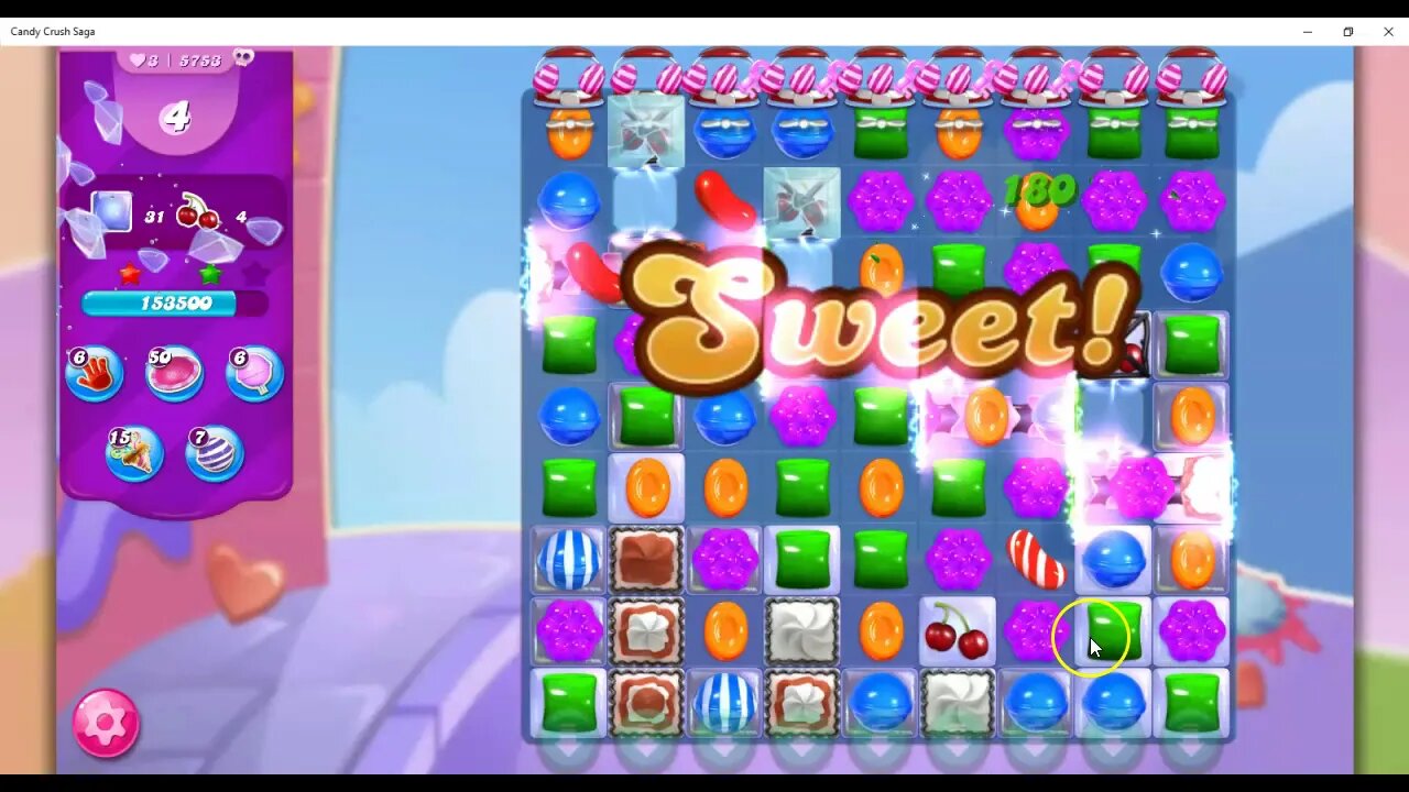 Candy Crush Level 5753 Talkthrough, 30 Moves 0 Boosters