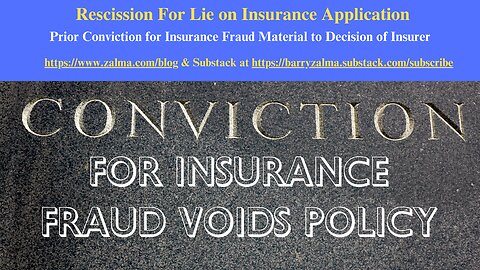 Rescission For Lie on Insurance Application