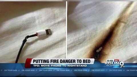 Tucson Fire says don't charge phone under pillow