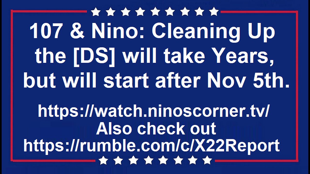 107 & Nino: [DS] Clean up will take Years! It starts after Nov 5th