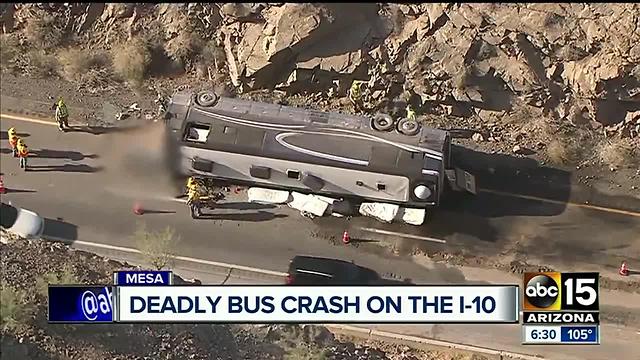 Tour bus crashes, driver of bus killed