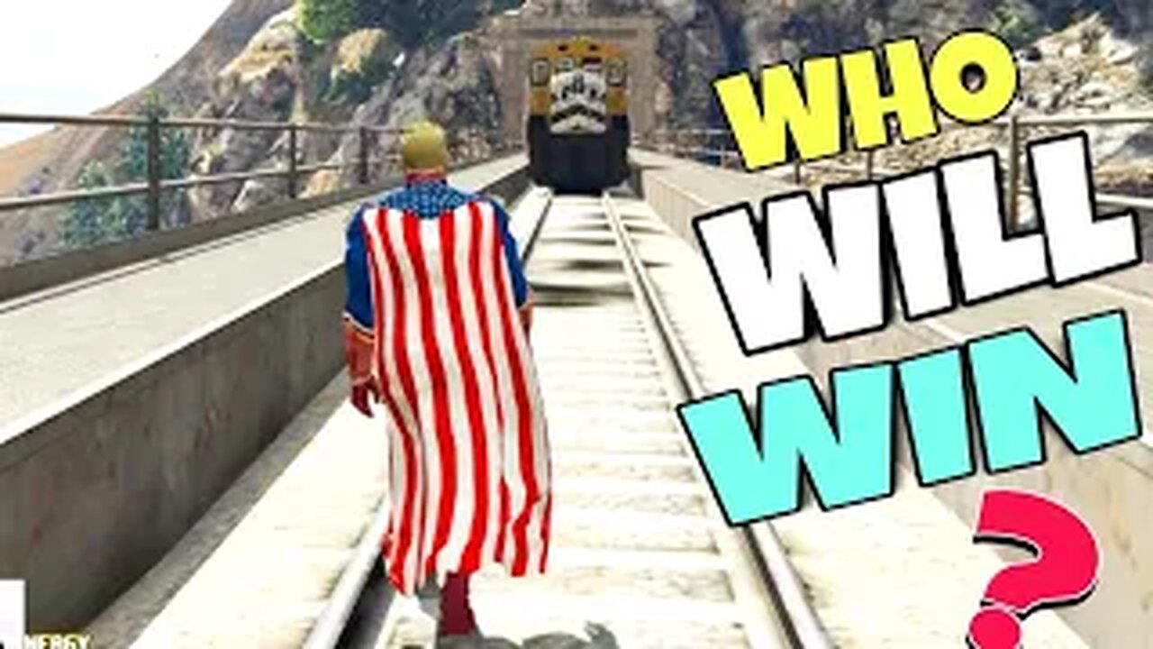 GTA 5 - Homelander VS Train ? | #theboys | #gta5