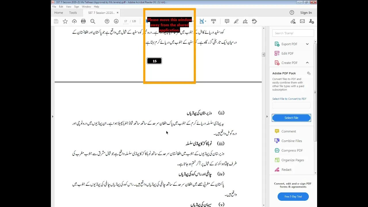 PAK STUDIES CLASS 7 22 4 2021