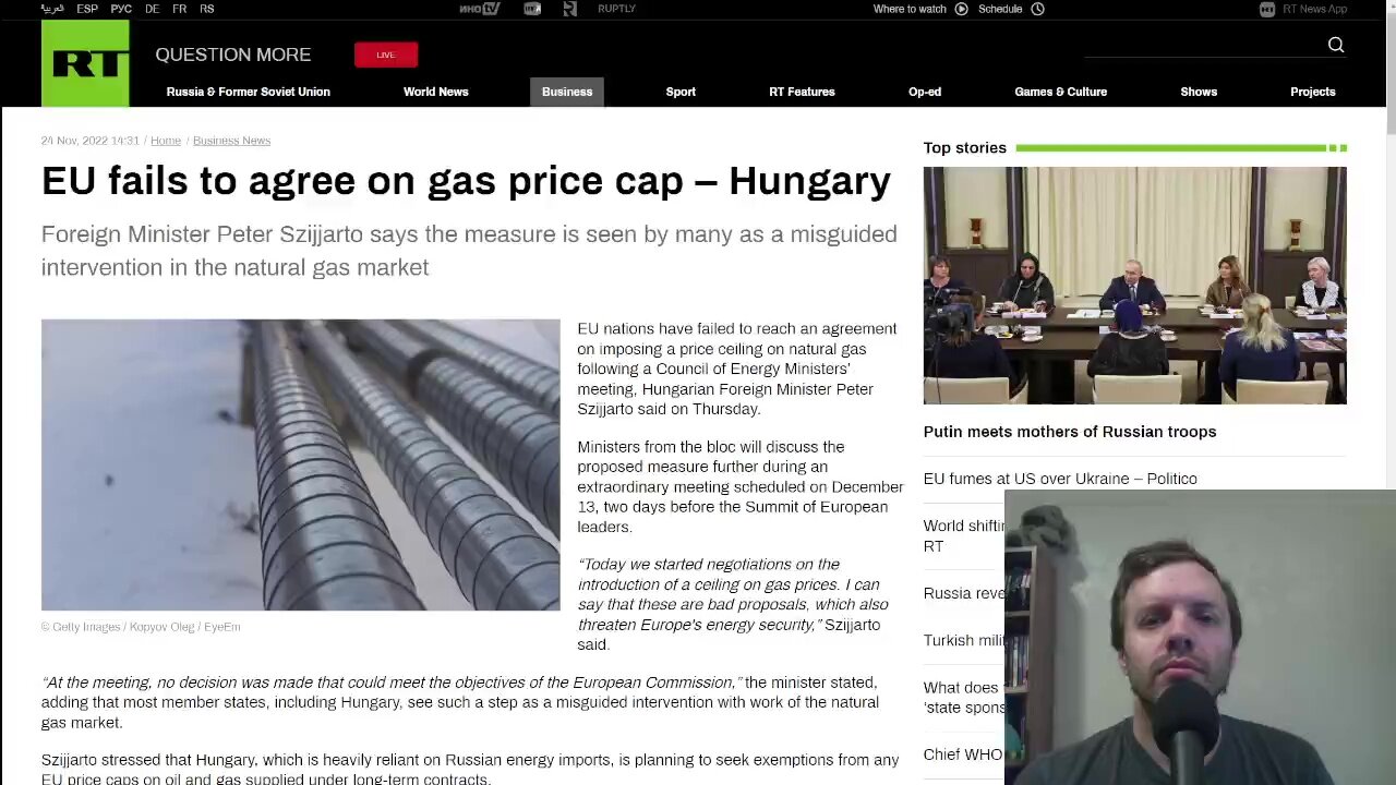 Russian Oil/Gas Price Cap Proposal Fails