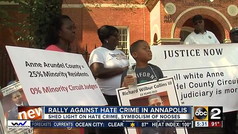 Organizers rally against hate crimes in Anne Arundel County