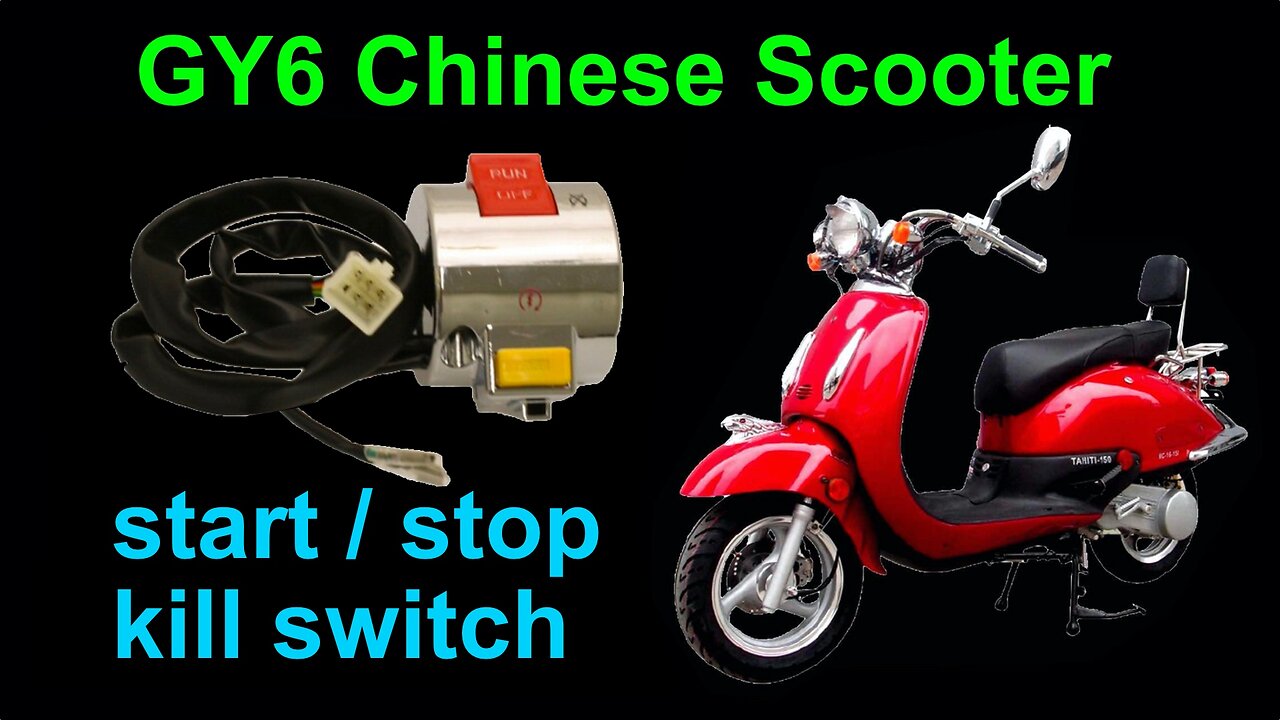 New start stop kill switch on a 150cc GY6 Chinese scooter