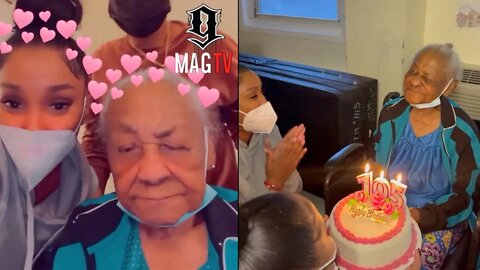 Bernice Burgos Visits 105 Year Old Great-Grandmother For Her B-Day! 💯