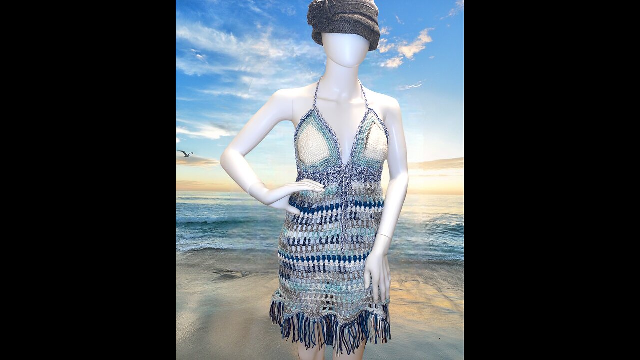 Blue Breeze Beach Dress ~ crochet cover up ~ time lapse