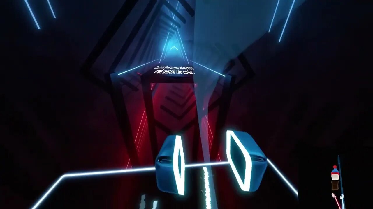 beat saber but its test levels hidden in the help menu