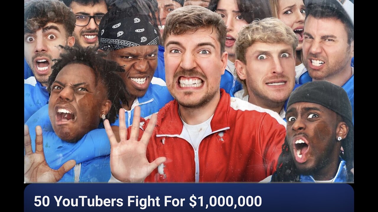 50 youtubers fight for $,1000,000.