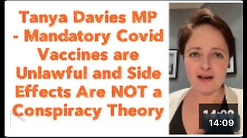 Tanya Davies MP - Mandatory Covid Vaccines are Unlawful and Side Effects Are NOT a Conspiracy Theory