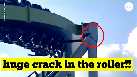 A huge crack in the roller coaster.