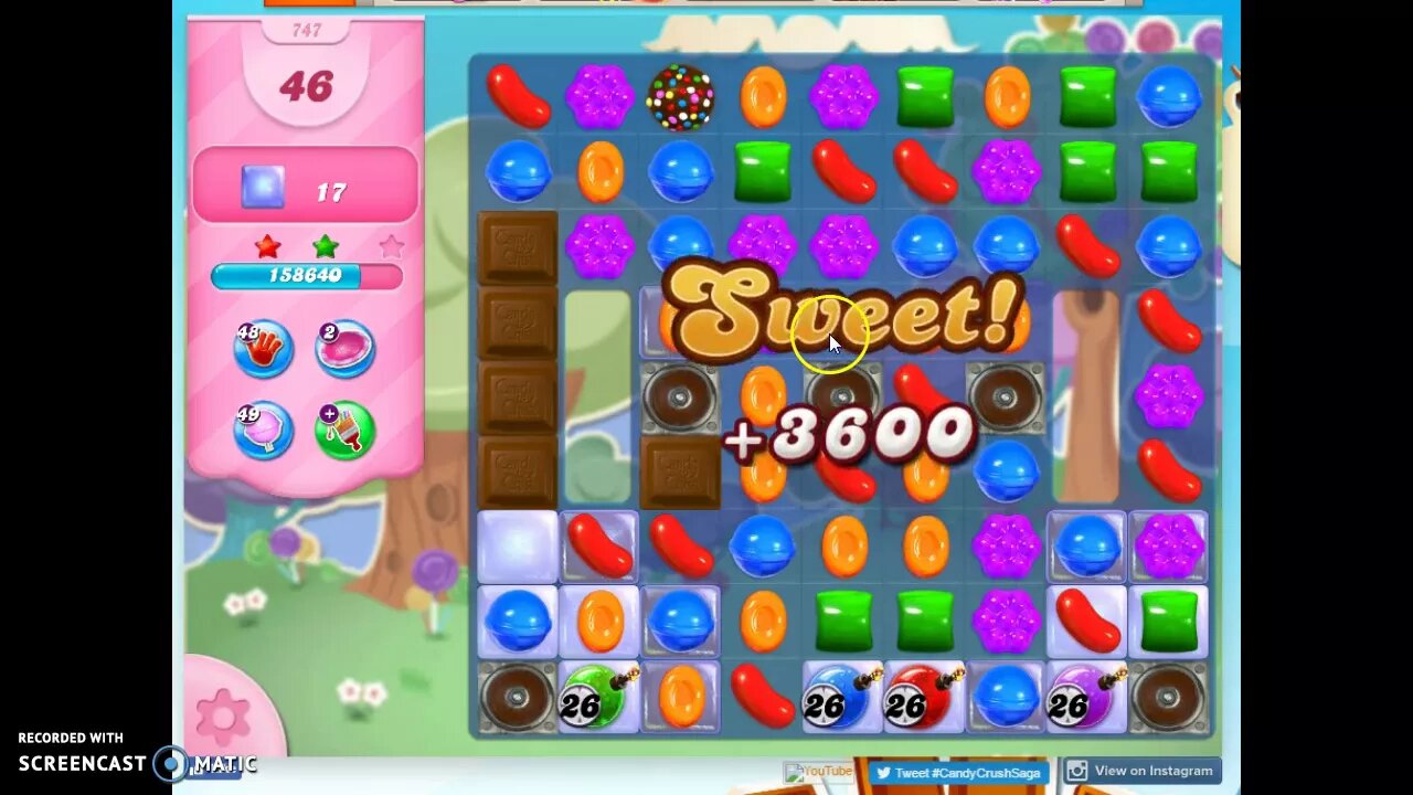 Candy Crush Level 747 Audio Talkthrough, 3 Stars 0 Boosters