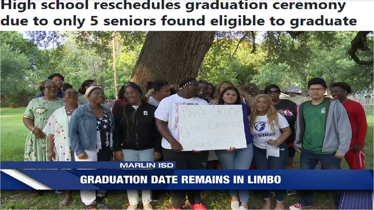 Predominately Black Texas High School Postponed Graduation Because Only 5 Eligible To Graduate!