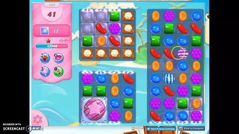 Candy Crush Level 1287 Audio Talkthrough, 3 Stars 0 Boosters