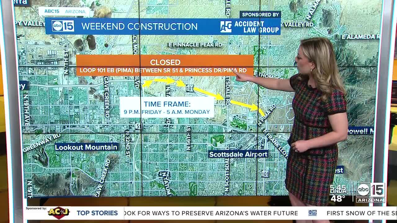 Weekend freeway construction happening around the Valley