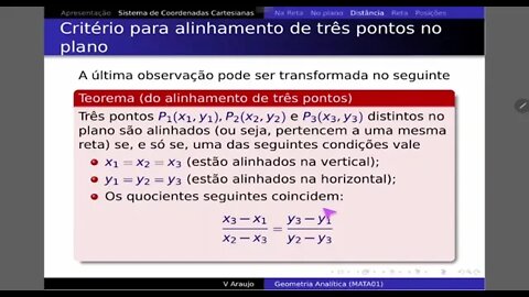 Geometria Analítica: Razão de divisão de um segmento por um ponto.