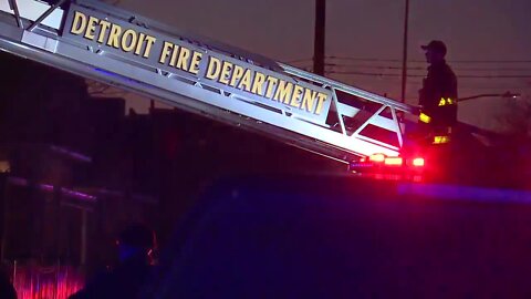 At least 1 dead after home sets fire in Detroit