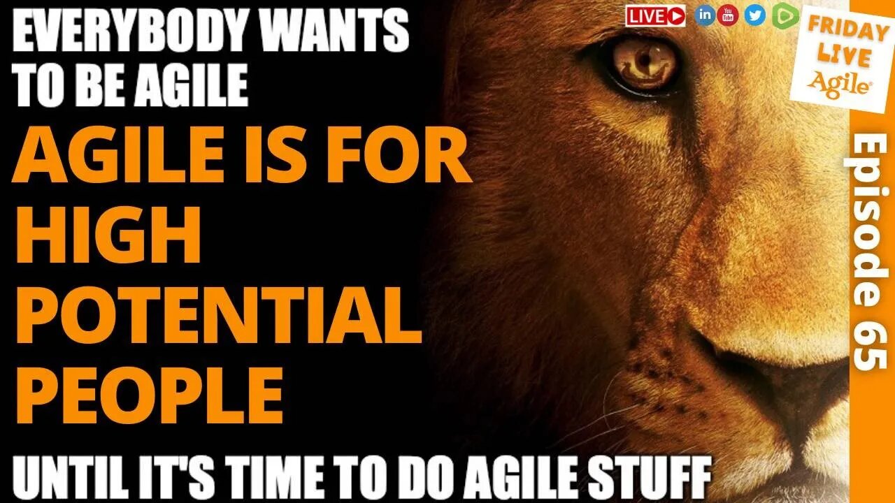 AGILE is for HIGH Potential PEOPLE and TEAM 🔴 Friday Live Agile 65