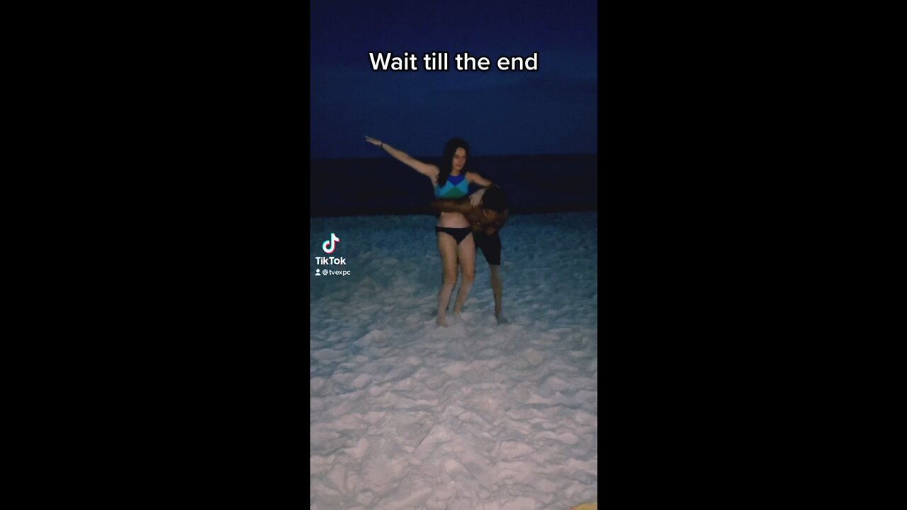 Dancing on the beach fail