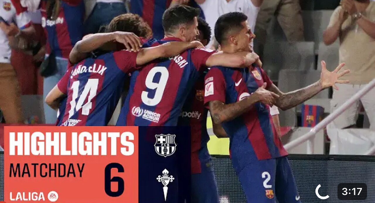 FC Barcelona vs Real Celta 3-2 Highlights Laliga