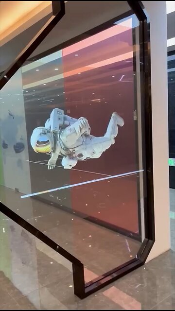Smart Holographic film only 2mm thick applied to glass wall