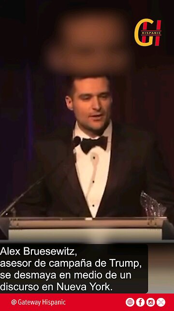 Alex Bruesewitz, asesor d Ne campaña de Trump se desmaya en pleno discurso