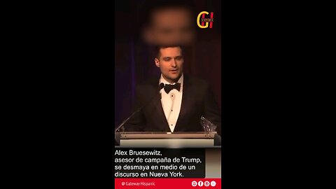 Alex Bruesewitz, asesor d Ne campaña de Trump se desmaya en pleno discurso