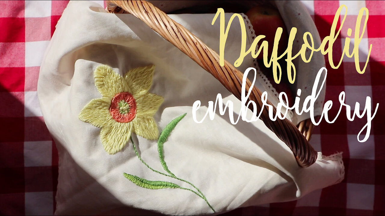 Daffodil Flower Embroidery • step by step tutorial for beginners • Pattern 009 • Bonjour Embroidery