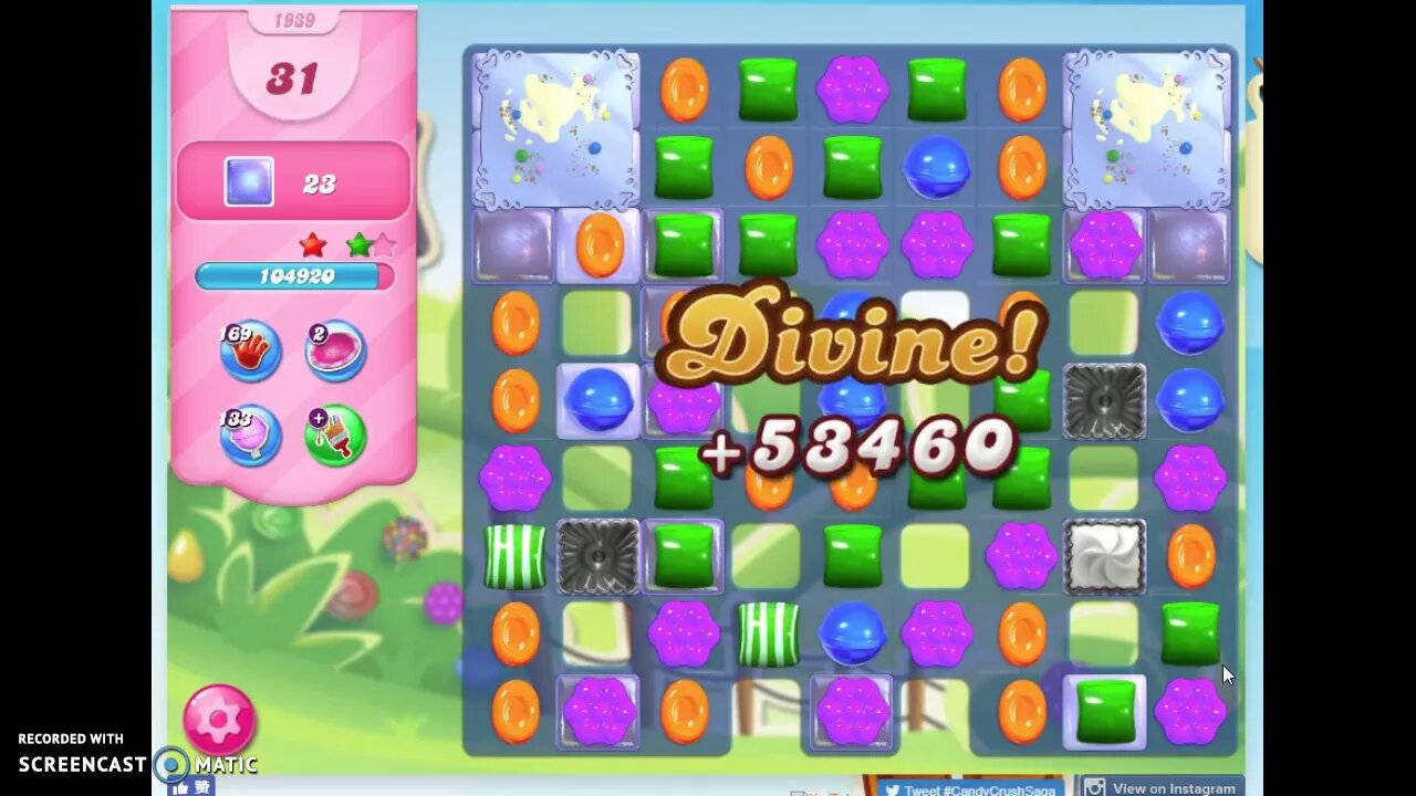 Candy Crush Level 1939 Audio Talkthrough, 3 Stars 0 Boosters