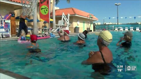 St. Pete Beach residents jump in the pool for Worldwide Aquathon Day