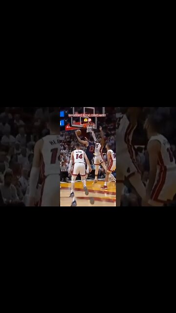 Bam Adebayo blocks Tobias Harris