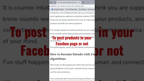 To post your products on your Facebook profile or not