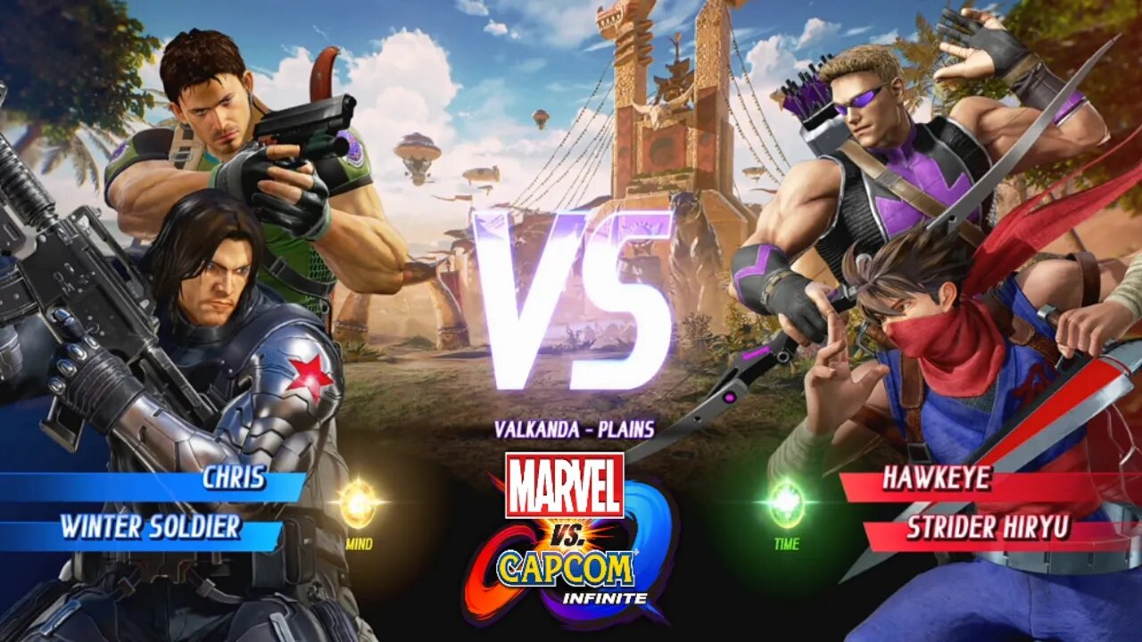 Chris & Winter Soldier VS Hawkeye & Strider Hiryu Marvel vs Capcom Infinite