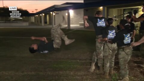 Deiah Riley live with Anclote High School's JROTC