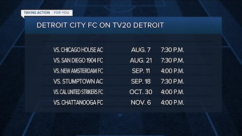 Detroit City FC games return to TV20 Detroit for the fall