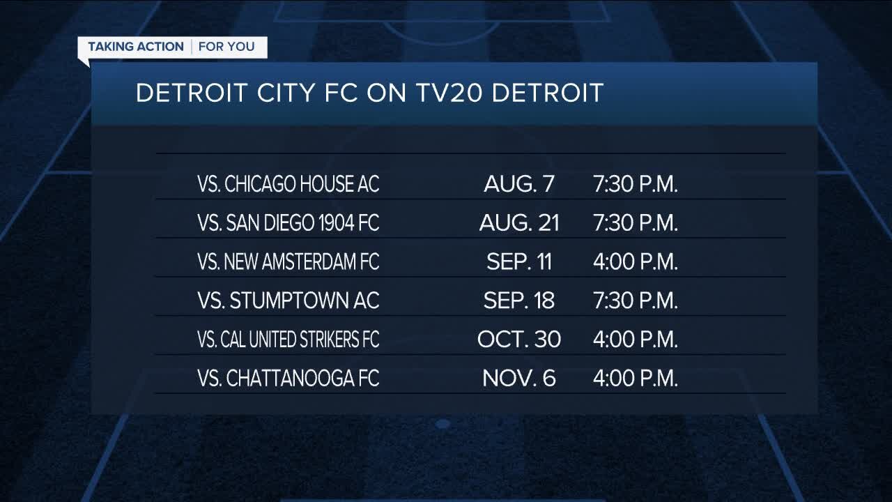 Detroit City FC games return to TV20 Detroit for the fall