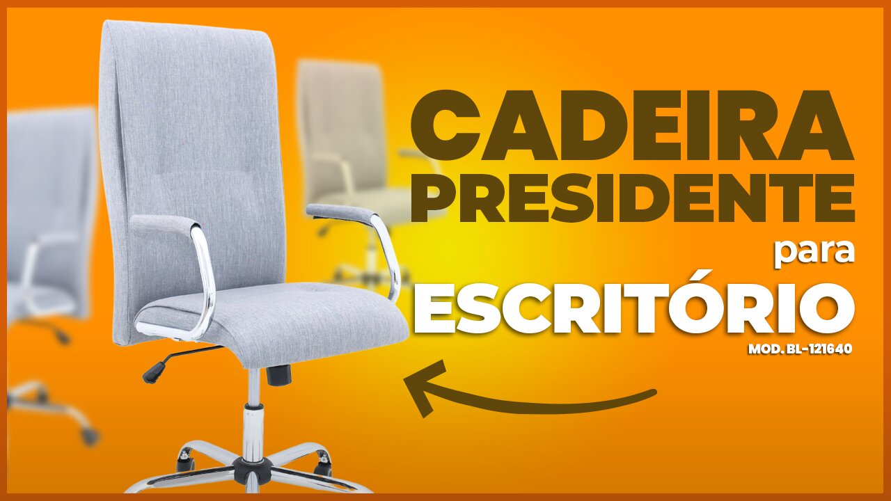 Cadeira Presidente Giratória para Escritório | Lenharo Mega Store | Modelo BL 121640
