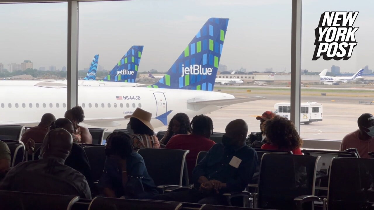 A JetBlue flight bound for Puerto Rico bumped into an empty plane on the tarmac at JFK Airport early Wednesday morning