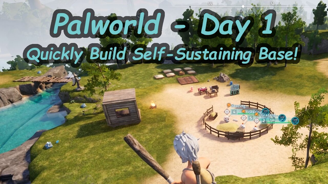 Palworld - Day 1 - Quickly Build A Self-Sustaining Base!