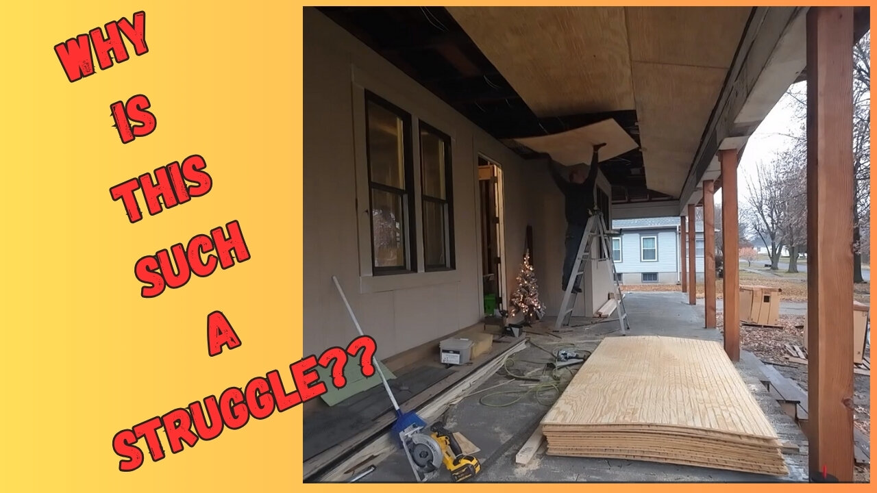 This porch ceiling is kicking my butt