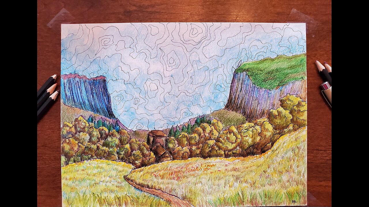 Drawing a Landscape - Abstract Sky.