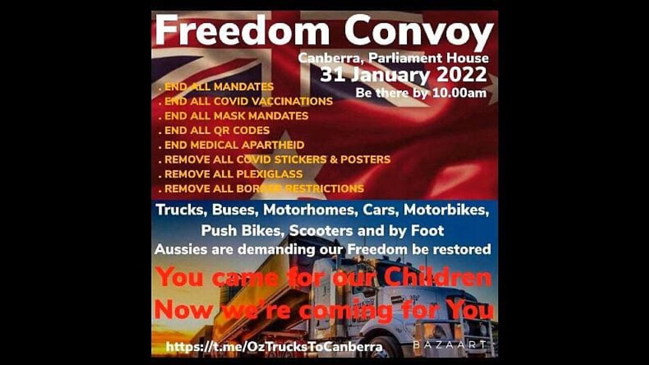 Truck Convoy to Canberra Australia January 2022