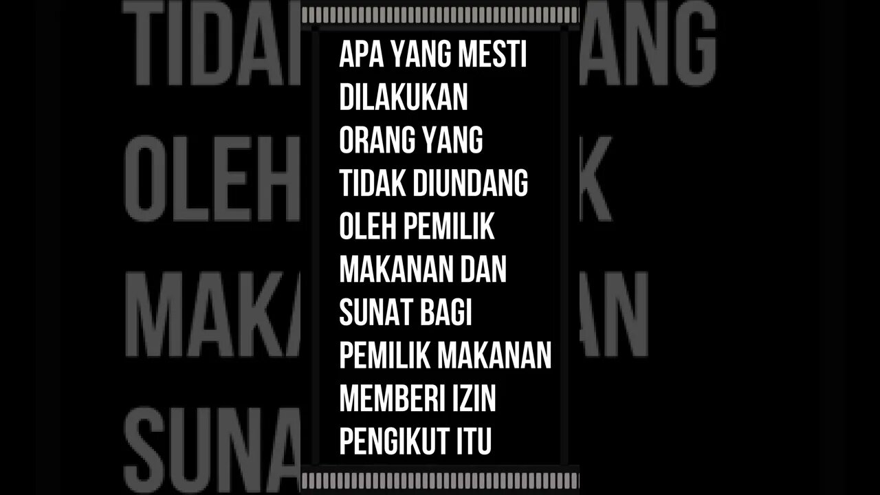 Apa yang mesti dilakukan orang yang tidak diundang oleh pemilik makanan dan sunat bagi pemilik makan