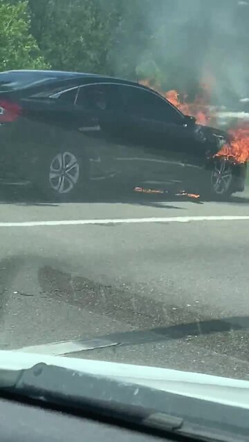 Car on fire in North Fort Myers