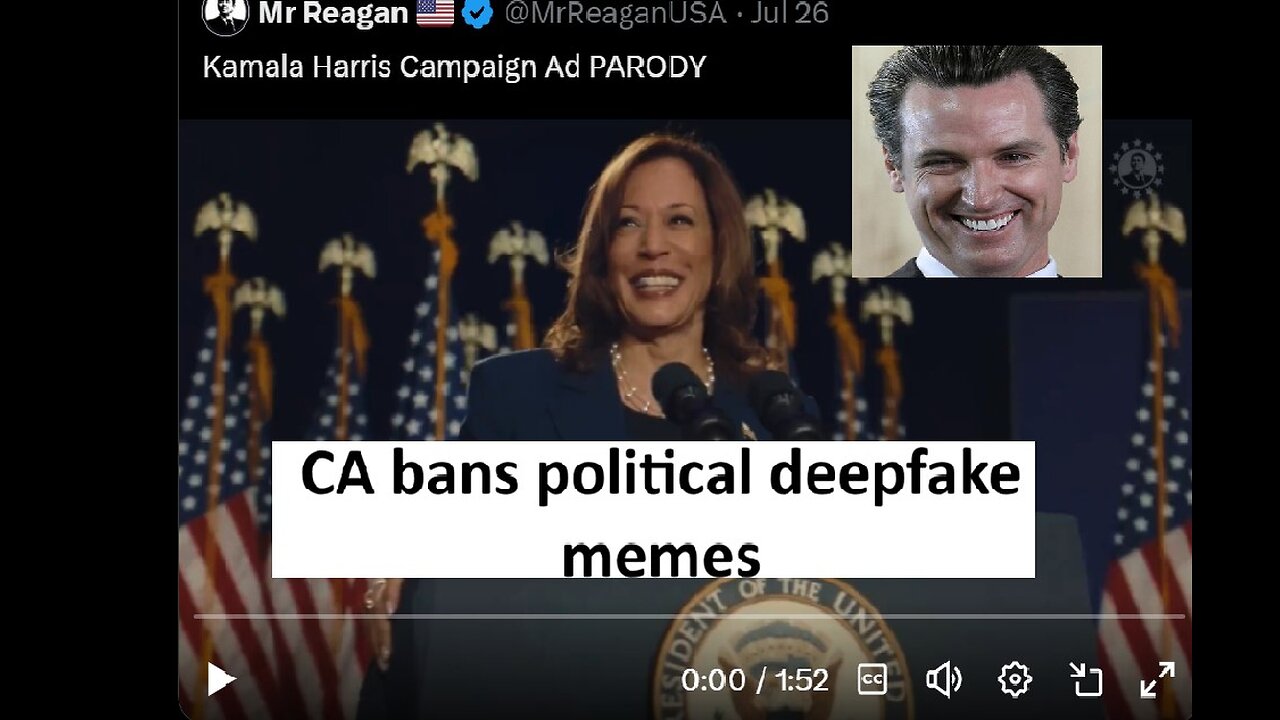 CA Gavin Newsom bans political deepfakes memes