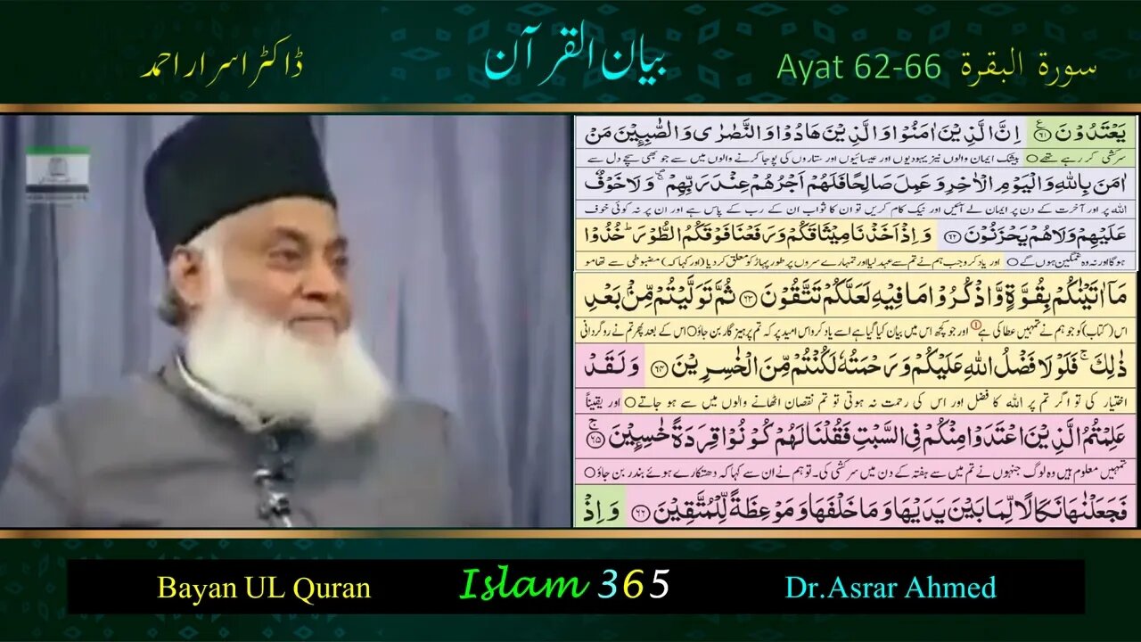 Surah Albaqrah سورۃ البقرۃ Ayat (62-66).Tafseer Bayanulquran #drisrarahmed #bayanulquran #albaqarah