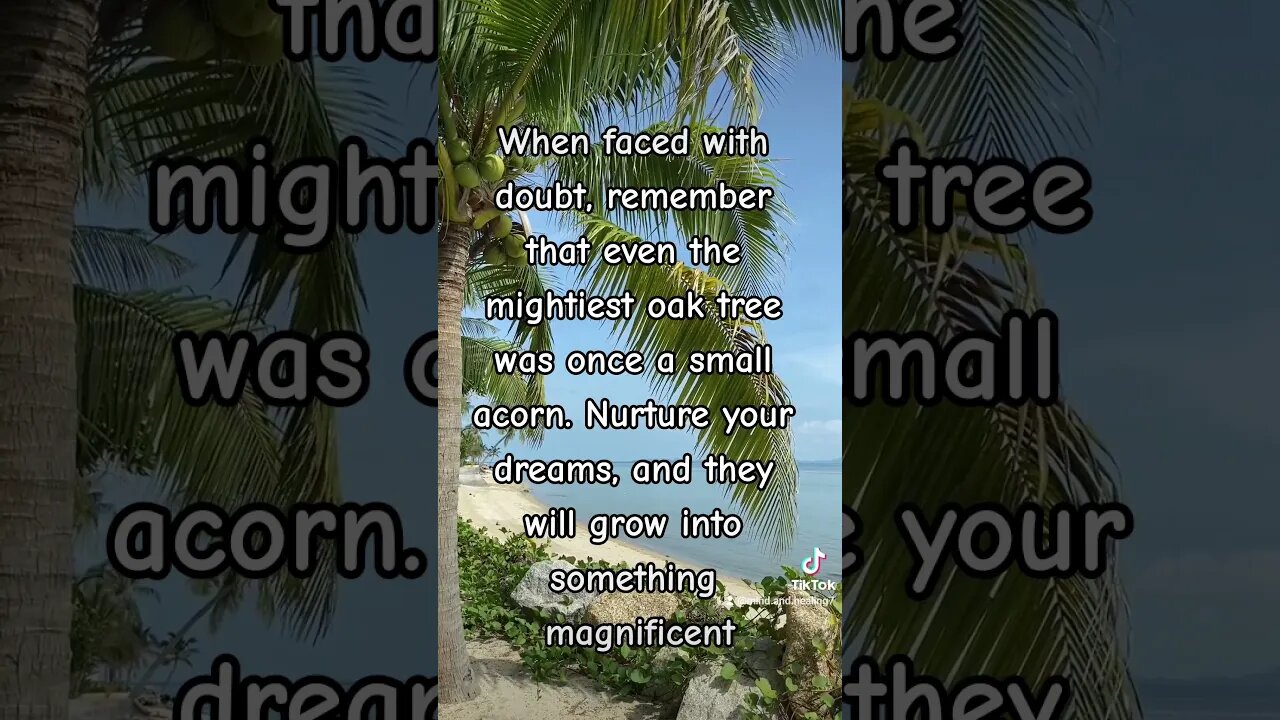 "Even the mightiest oak was once a small acorn. Nurture your dreams, and watch them grow. 🌱🌳